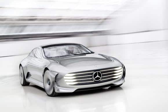 Die Vorderseite des Concept IAA's unterscheidet sich sehr von aktuellen Modellen, aber es gibt keinen Zweifel daran, dass es sich um einen Mercedes handelt. Bildquelle: Mercedes-Benz